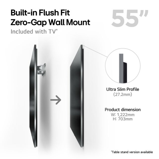 LG OLED55G45LW.AEK 55inch 4K OLED EVO Smart TV - Wall Mount version
