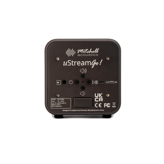 Mitchell Acoustics UStream Go Pair Portable active stereo wireless Speakers - Gun Metal Grey