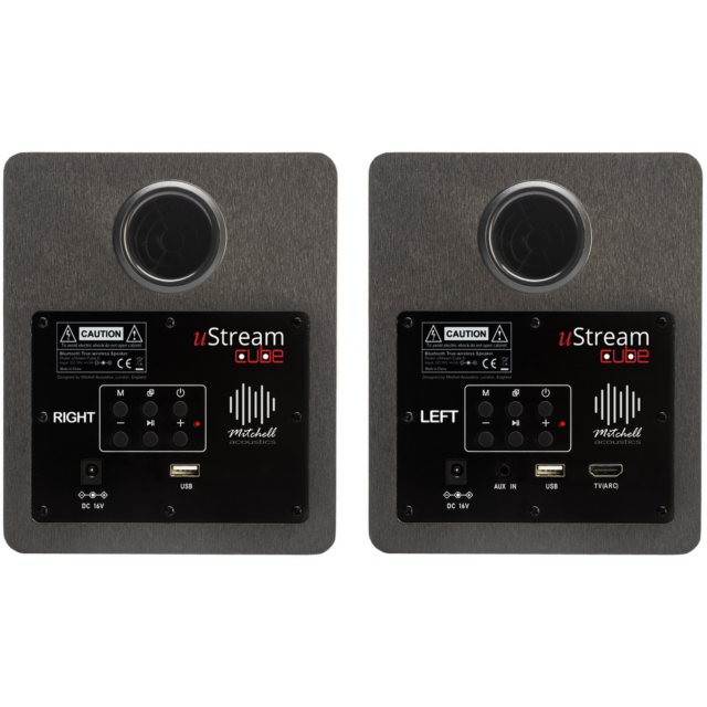 Mitchell Acoustics Ustream Cube Active stereo wireless Speakers - Black