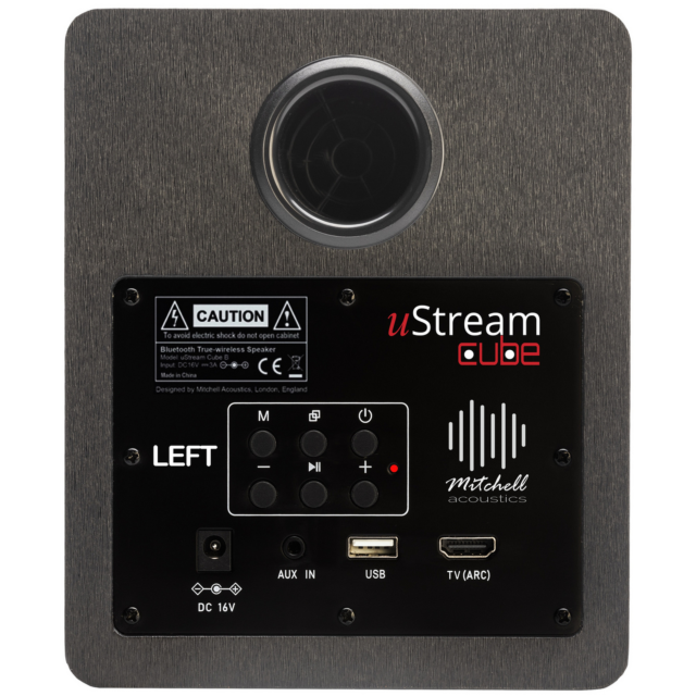Mitchell Acoustics Ustream Cube Active stereo wireless Speakers - Black
