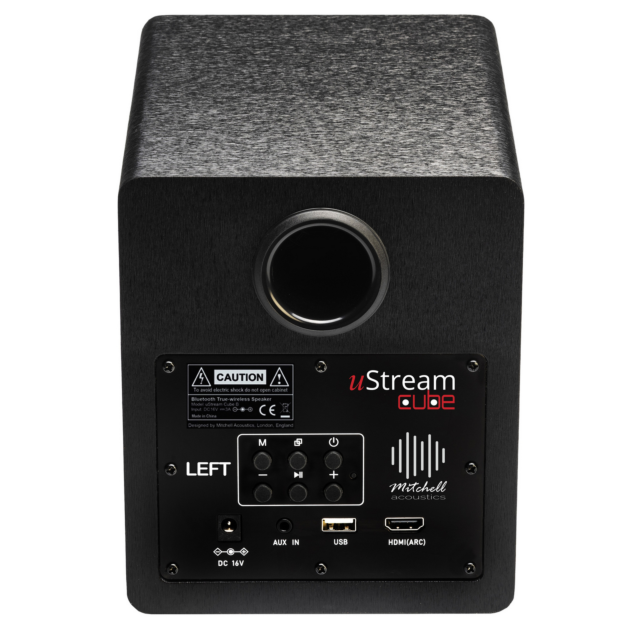 Mitchell Acoustics Ustream Cube Active stereo wireless Speakers - Black