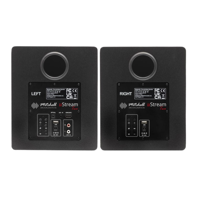 Mitchell Acoustics uStream Two MK1 True Wireless Stereo Bluetooth Speakers (Pair) Black