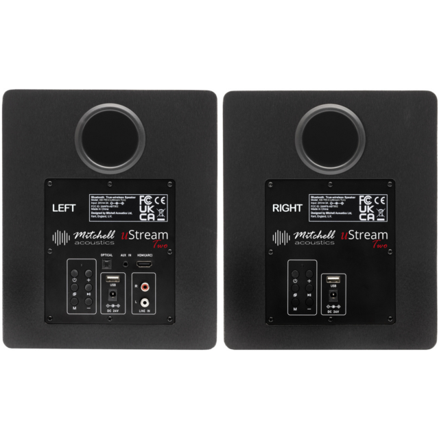 Mitchell Acoustics UStream Two Active stereo wireless Speakers - Black