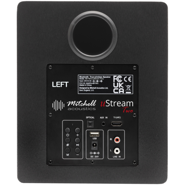 Mitchell Acoustics UStream Two Active stereo wireless Speakers - Black