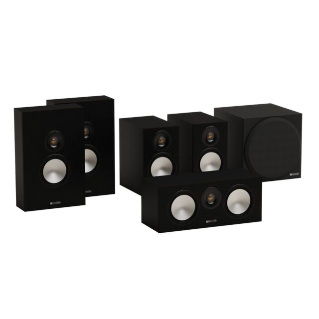 Monitor Audio Bronze 50 with On Wall 7G Home Cinema all in one Speakers Package Black