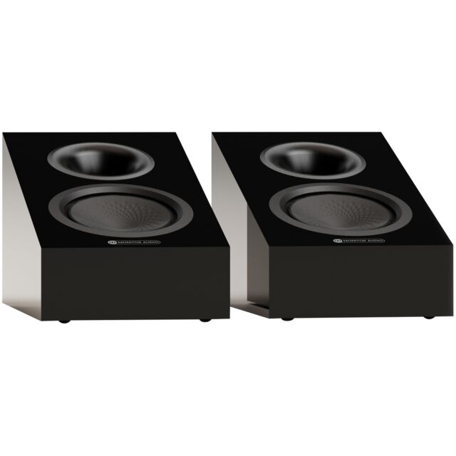 Monitor Audio SILVERAMS8G-BK Silver 8G Dolby Atmos Enabled Speakers Pair High Gloss Black (SS8GAMSBG