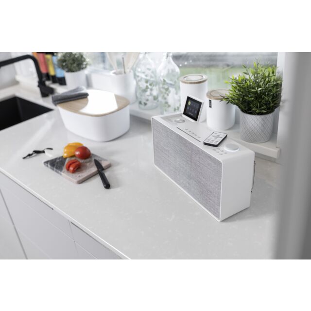 Pure Evoke Home all in one music system with Bluetooth, WiFi, DAB/FM Radio & CD in Cotton white