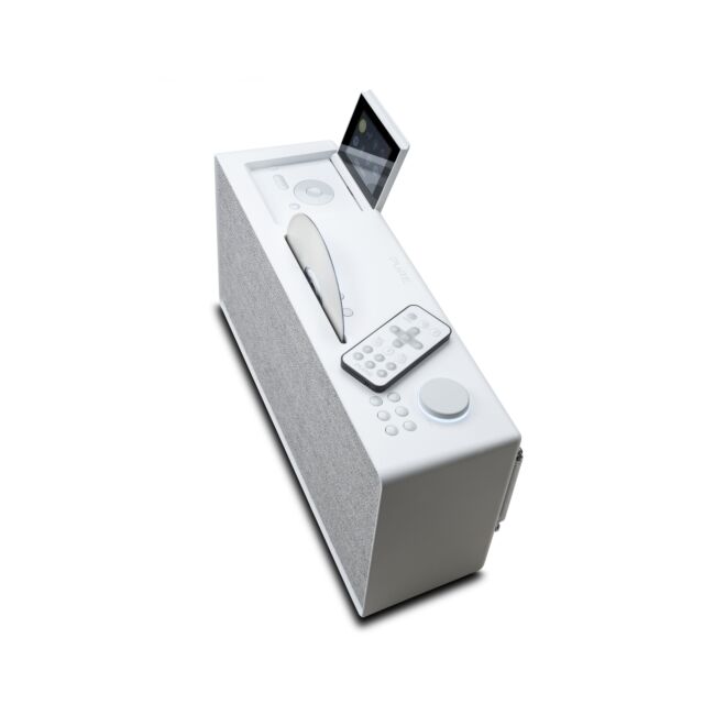 Pure Evoke Home all in one music system with Bluetooth, WiFi, DAB/FM Radio & CD in Cotton white