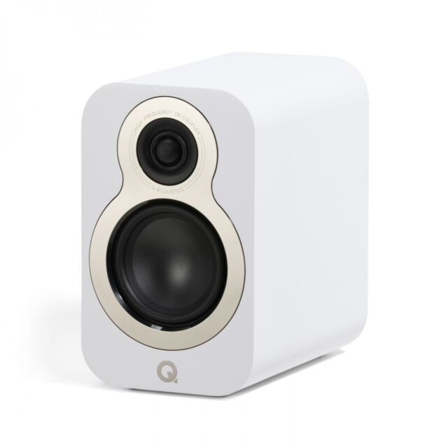 Q Acoustics 3010C 4 Inch Bookshelf Speakers Pair Satin in White