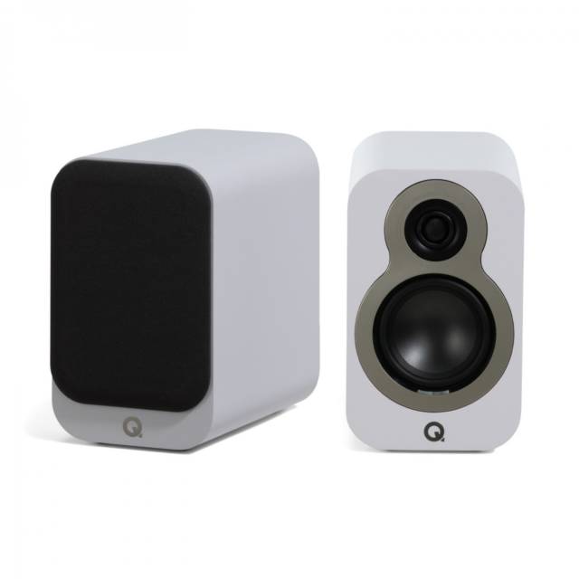 Q Acoustics 3010C 4 Inch Bookshelf Speakers Pair Satin in White