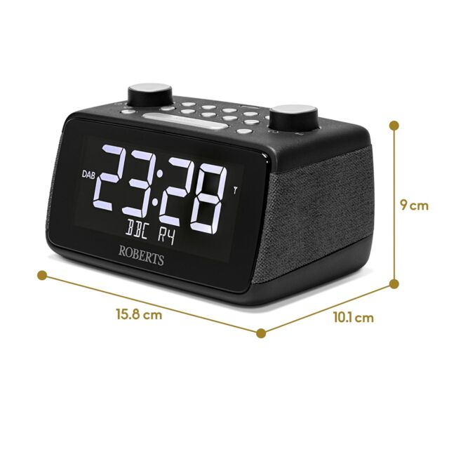 Roberts Ortus 4 Dab+/Fm Bedside Radio W/ Bluetooth Black