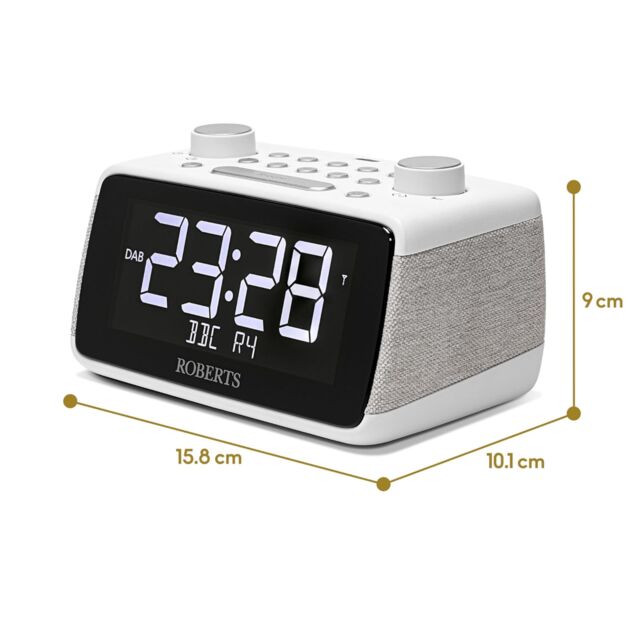 Roberts Ortus 4 Dab+/Fm Bedside Radio W/ Bluetooth White