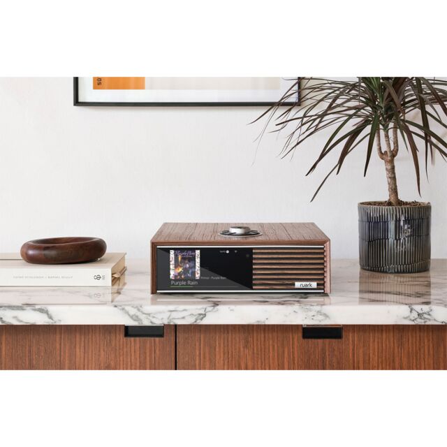 Ruark R610 DAB DAB+ FM Internet Radio Bluetooth Wi-Fi Wireless All-In-One Streaming Music Console Fused Walnut