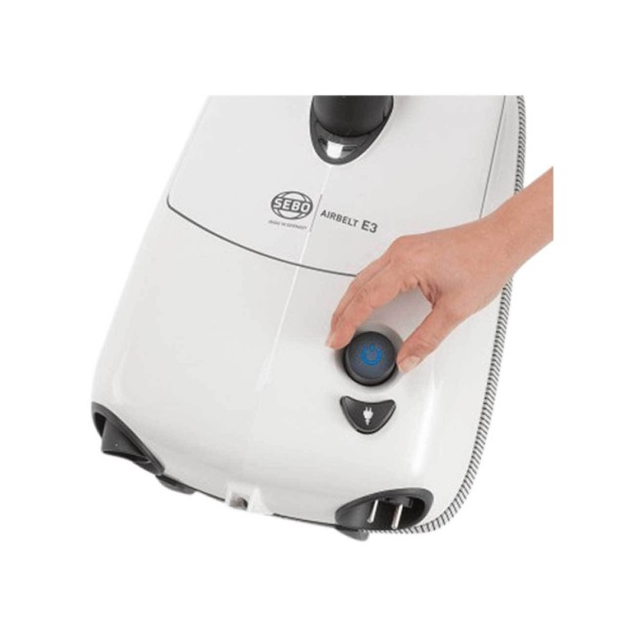 Sebo 92655GB Airbelt E3 Premium +BOOST ePower 800 Watts Cylinder Cleaner - Stripes - White