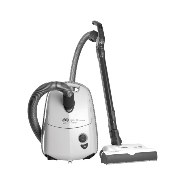 Sebo 92655GB Airbelt E3 Premium +BOOST ePower 800 Watts Cylinder Cleaner - Stripes - White