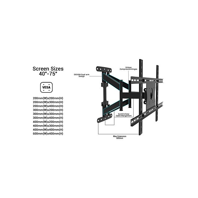 Sylvox S100MCMA0 Outdoor TV Full Motion Wall Mount