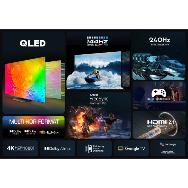 TCL 65C745K 65inch 4K QLED HDR Pro Google TV