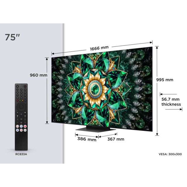 TCL 75Q7C-UK 75inch 4K QD-Mini LED UHD Smart Google TV