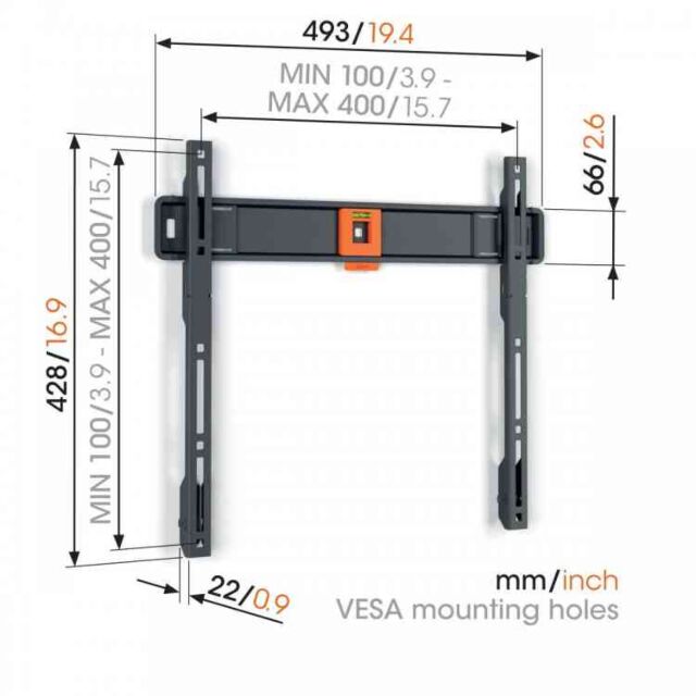 Vogels TVM1405 Quick Series Display Wall Mount, 32-77inch, Flat