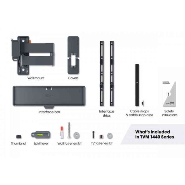 Vogels TVM1445 Quick Series Display Wall Mount, 32-65inch, Turn - Double Arm