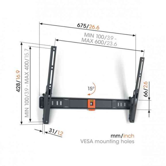 Vogels TVM1615 Quick Series Display Wall Mount, 40-77inch, Tilt