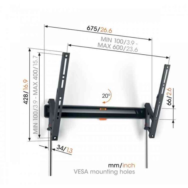 Vogels TVM3615 Comfort Series Display Wall Mount, 40-77inch, Tilt