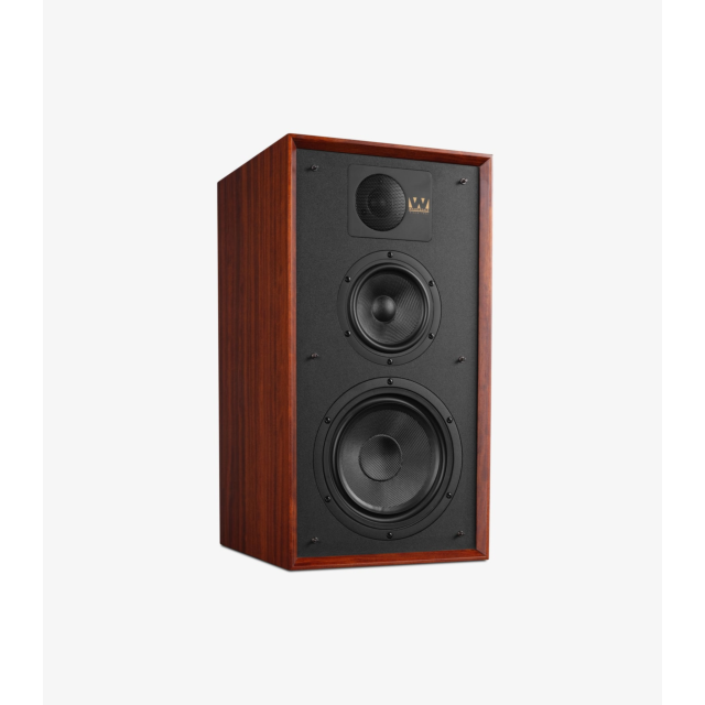 Wharfedale Linton 3 way Heritage Loud Standmount Speakers Mahogany Red
