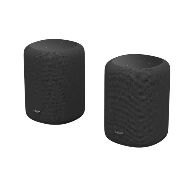 WiiM Sound Lite Wireless Multiroom Smart Speaker Twin Pack in Black