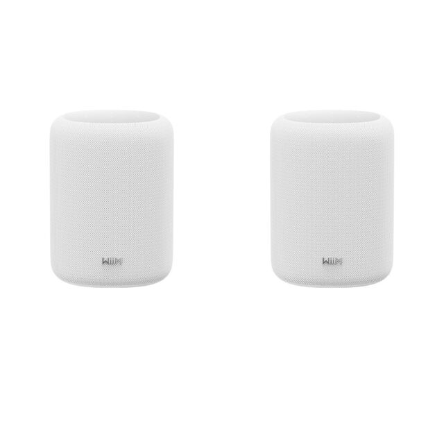 WiiM Sound Lite Wireless Multiroom Smart Speaker Twin Pack in White