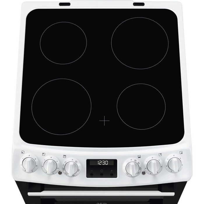 AEG CCX1530ACW 55cm Double Oven Electric Cooker with Ceramic Hob - White