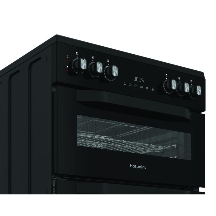 Hotpoint HDE6VDC2B1 60cm Double Oven Electric Cooker - Black