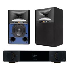 Arcam Radia A25+ Amplifier with JBL 4309 Studio Monitor Speakers Black – High-End Hi-Fi Audio Bundle