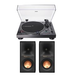 Audio Technica AT-LP120XBTUSB Turntable with R-40PM Speakers Pair Hi-Fi Package Black
