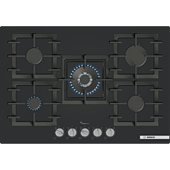Bosch PPQ7A6I40 75cm Black Gas Hob with 5 Burners