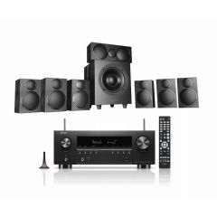 Denon AVRS970H AV Receiver with Wharfedale DX3 HCP 7.1 Speaker Package in Black Create a cinematic experience