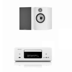 Denon CEOL RCDN12 Hi-Fi System with Bowers & Wilkins 606 S3 Speakers Pair White