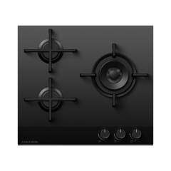 Fisher & Paykel 60cm Gas Hob - Black Glass