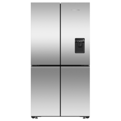 F&P RF605QNUVX1 90.5cm Quad Door Frost Free Fridge Freezer - Stainless Steel