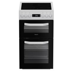 Hotpoint HDE5VDCW Electric Double Cooker 50CM - 62L / 33L with Ceramic Hob