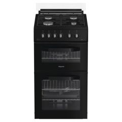 Hotpoint HDG5GCB Gas Double Cooker 50CM - 59L / 29L with Fast Preheat