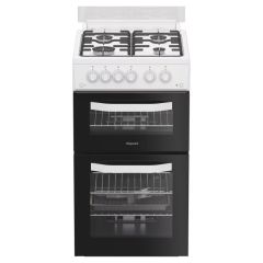 Hotpoint HDG5GCW Gas Double Cooker 50CM - 59L / 29L with Fast Preheat