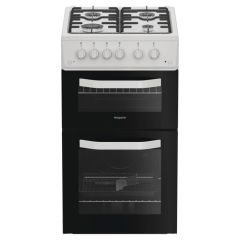 Hotpoint HTG5GCW Gas Twin Cooker 50CM - 59L with Fast Preheat