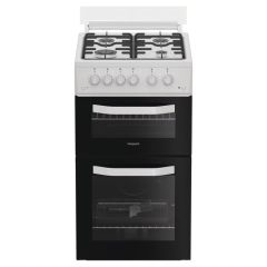 Hotpoint HTG5GCWL Gas Twin Cooker 50CM - 59L with Fast Preheat