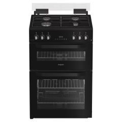 Hotpoint HTG6GDCB1 Gas Twin Cooker 60CM - 78L with Glass Lid
