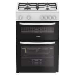 Indesit IDG6GW Gas Double Cooker 60CM - 72L / 32L with Auto Ignition
