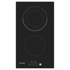 Indesit IRD2030B 30CM Double Ring Zone Electric Ceramic Hob - Black - Touch Control - 2 Zones With 9
