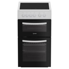 Indesit ITE5VMW Electric Twin Cooker 50CM - 58L with Ceramic Hob