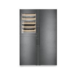 Liebherr XRCBS5295 519L Black Steel Glass No Frost Side by Side Fridge Freezer
