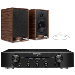 Marantz PM6007BK-SABRERFW Integrated Amp With Sabre R Bookshelf Walnut Speakers Pair
