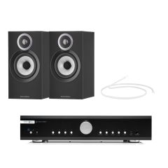 Musical Fidelity Amplifier With Bowers & Wilkins 607S3 Bookshelf Speakers Pair Bundle Black